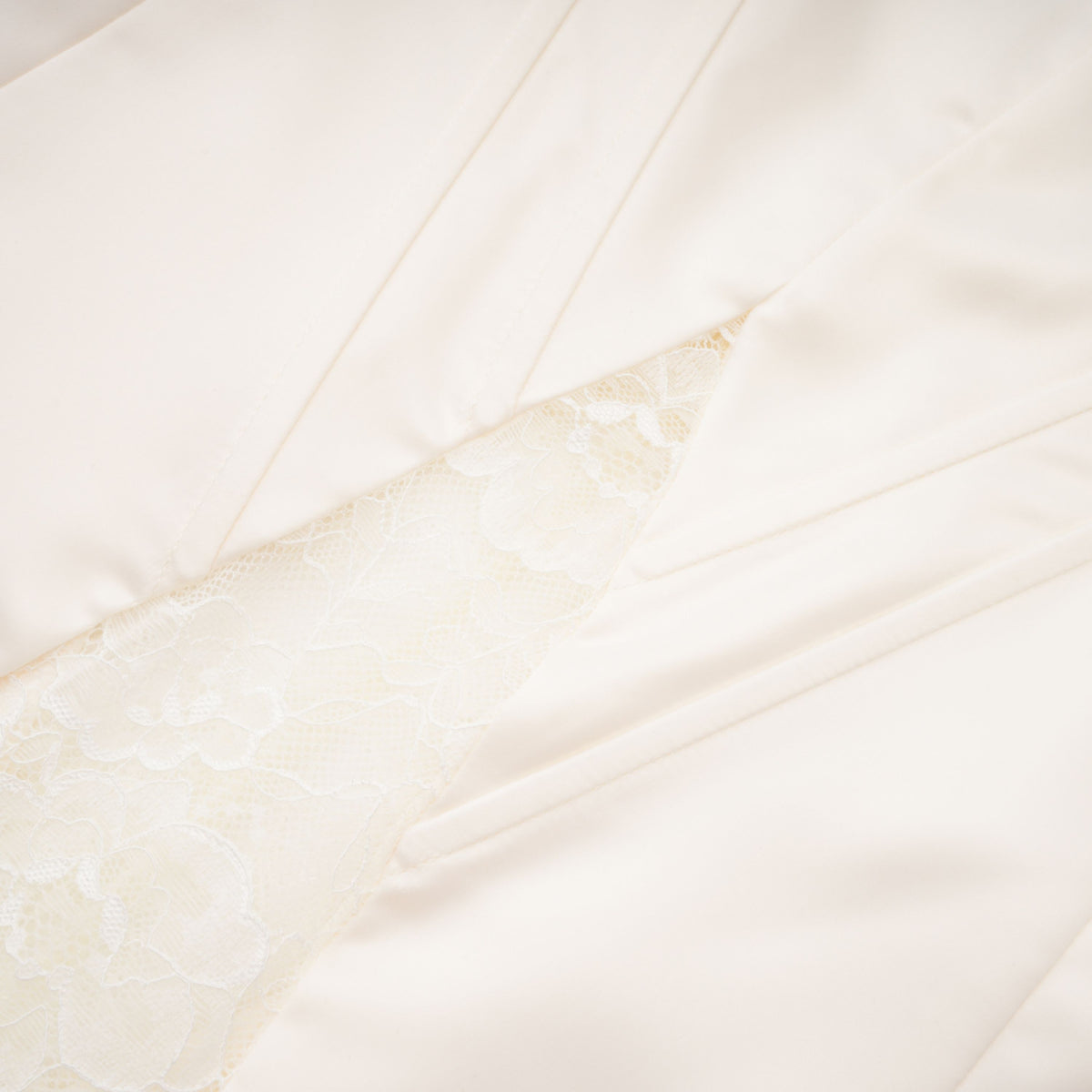 Juliette White Satin Mini Dress with Lace Panels (Final Sale-US Only)