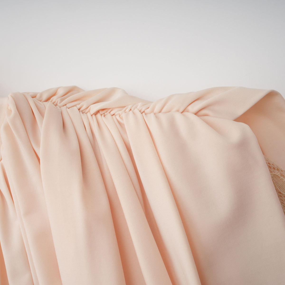 Karine Neutral Lace Panel Ruched Maxi Dress (Final Sale-US Only)