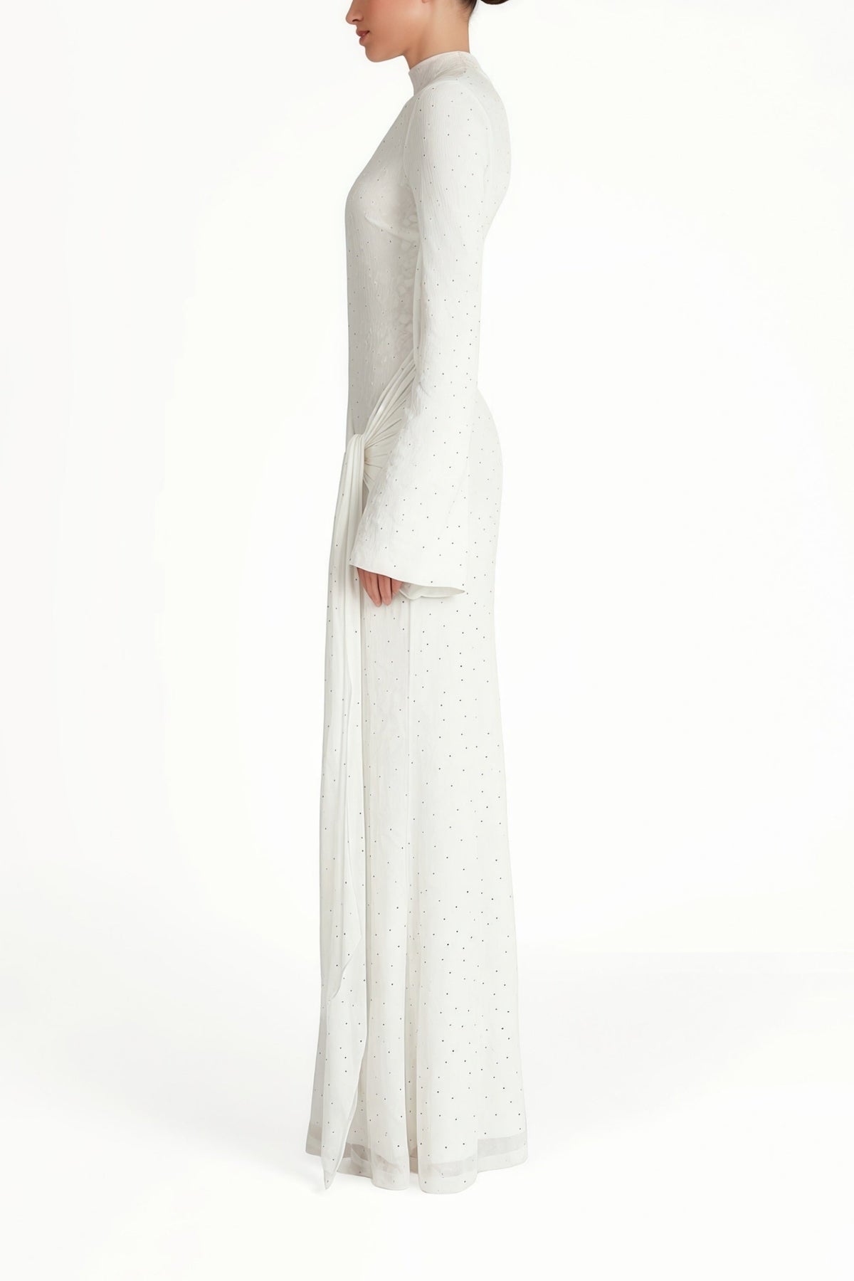 Kgothatso White Embellished Floral Sheer Maxi Dress