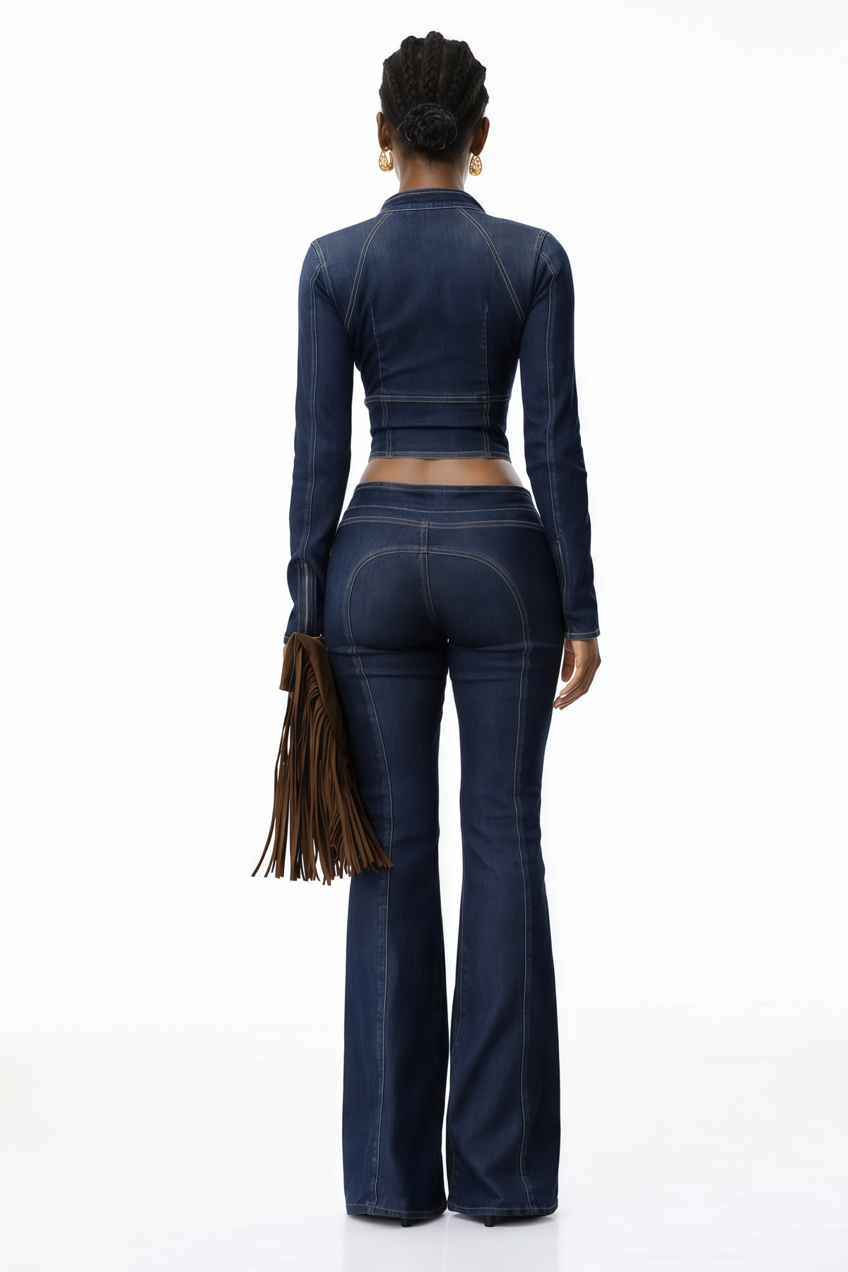 Kiona Indigo Blue Denim Lace-Up Co-ord Set