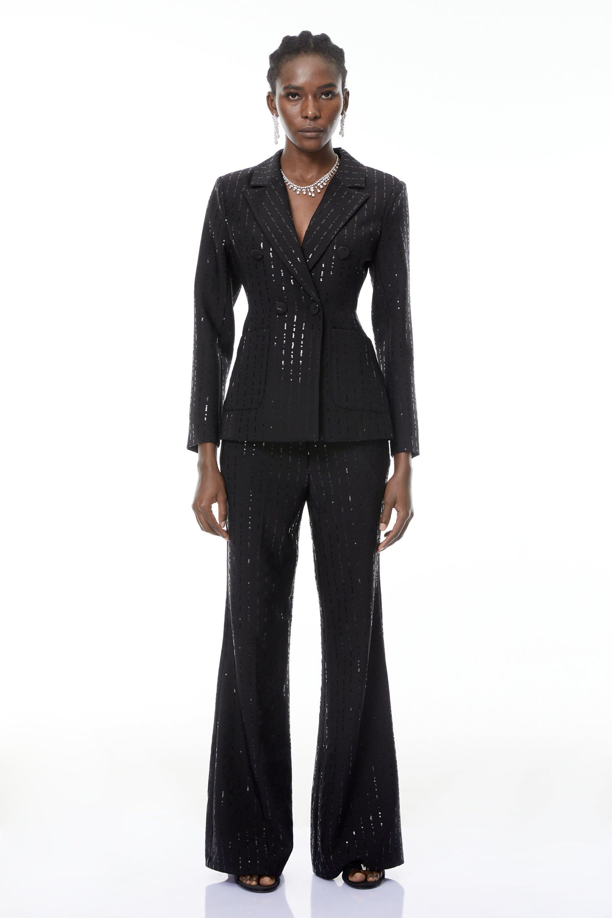 Leonie Black Sequin Blazer & Trouser Set
