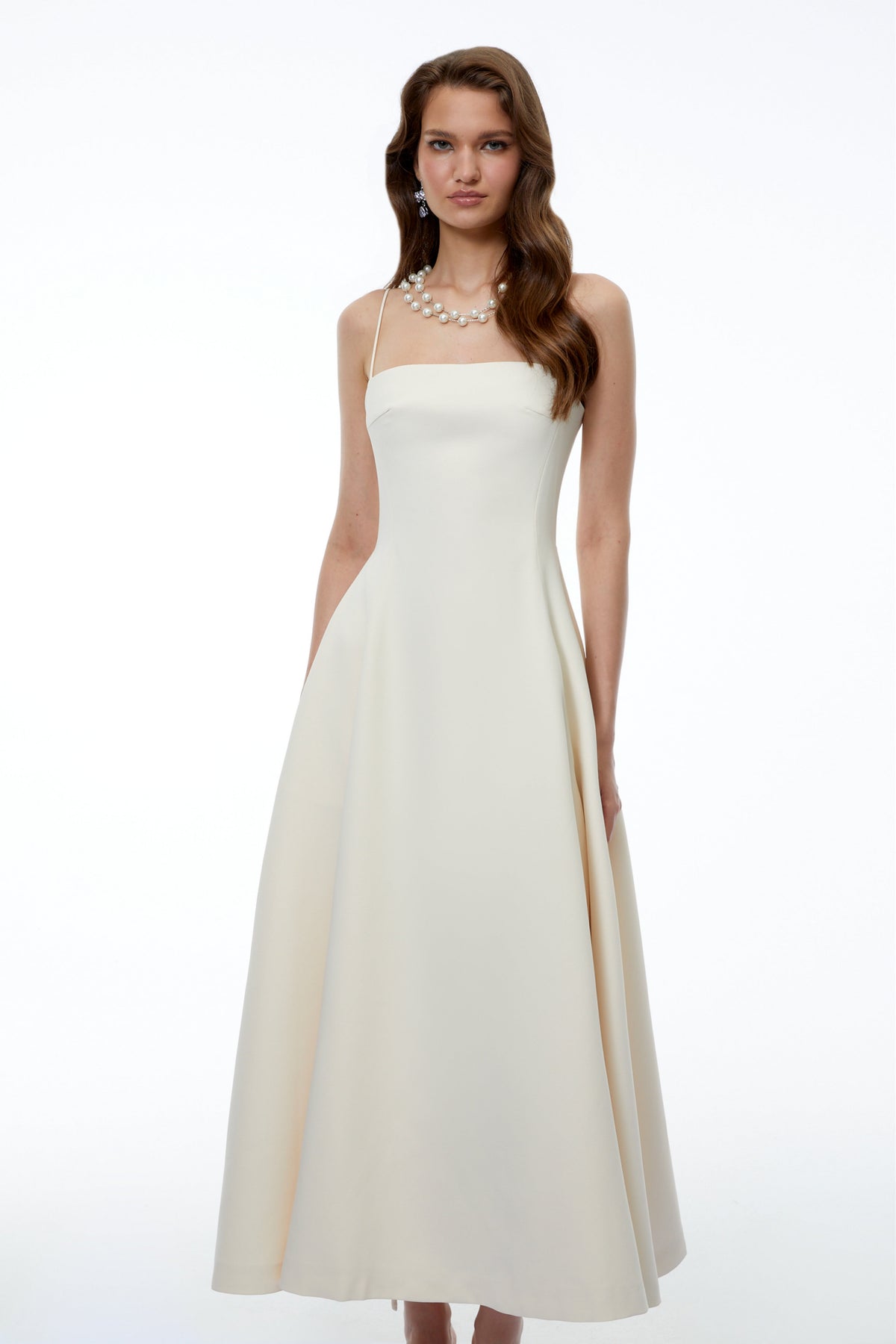 Licia White Maxi Dress with Spaghetti Straps