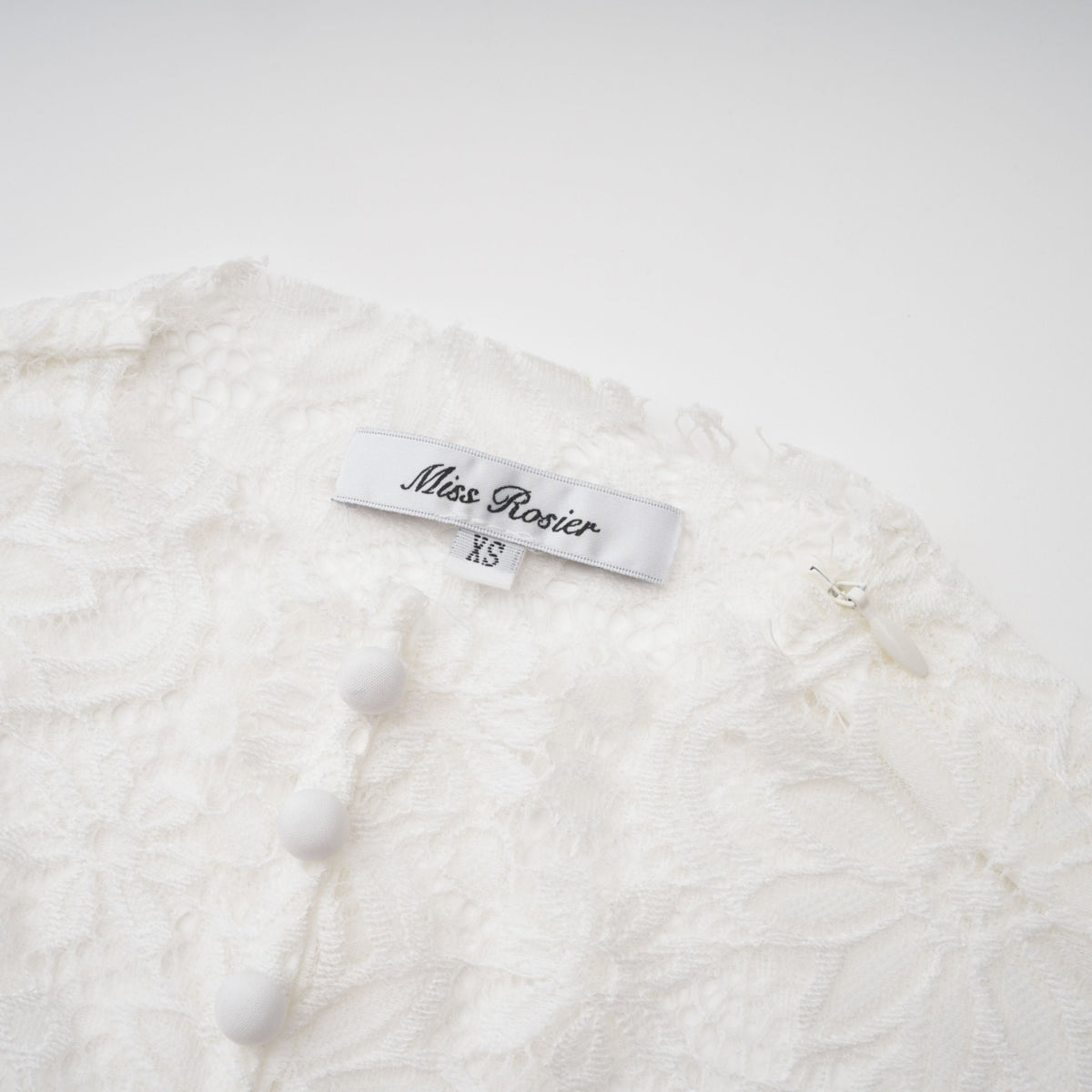 Loana White Floral Lace Top & Trousers Set