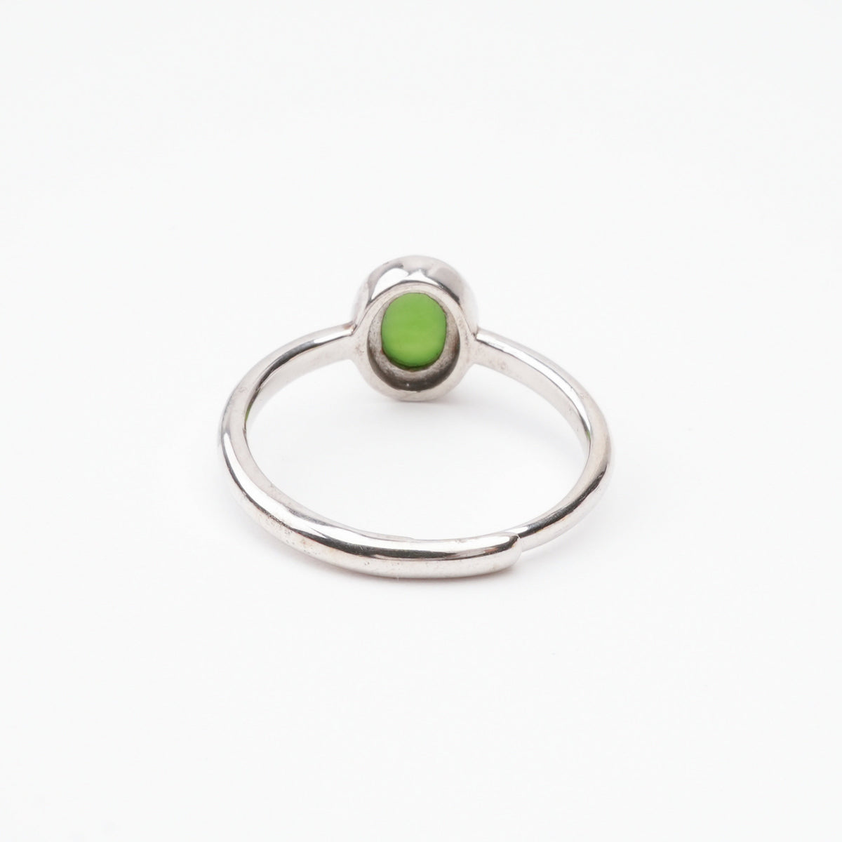 Manon Green Jasper Oval Cabochon Sterling Silver Ring