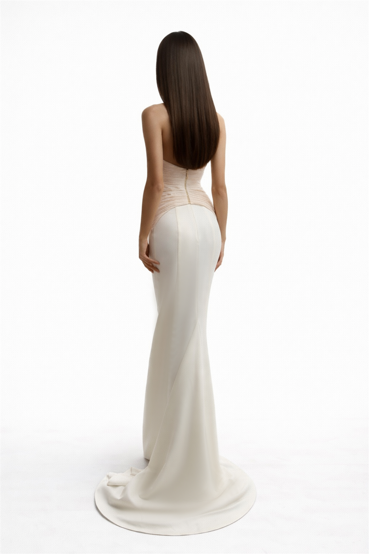 Maren Ivory Halterneck Ruched Top & Skirt Set