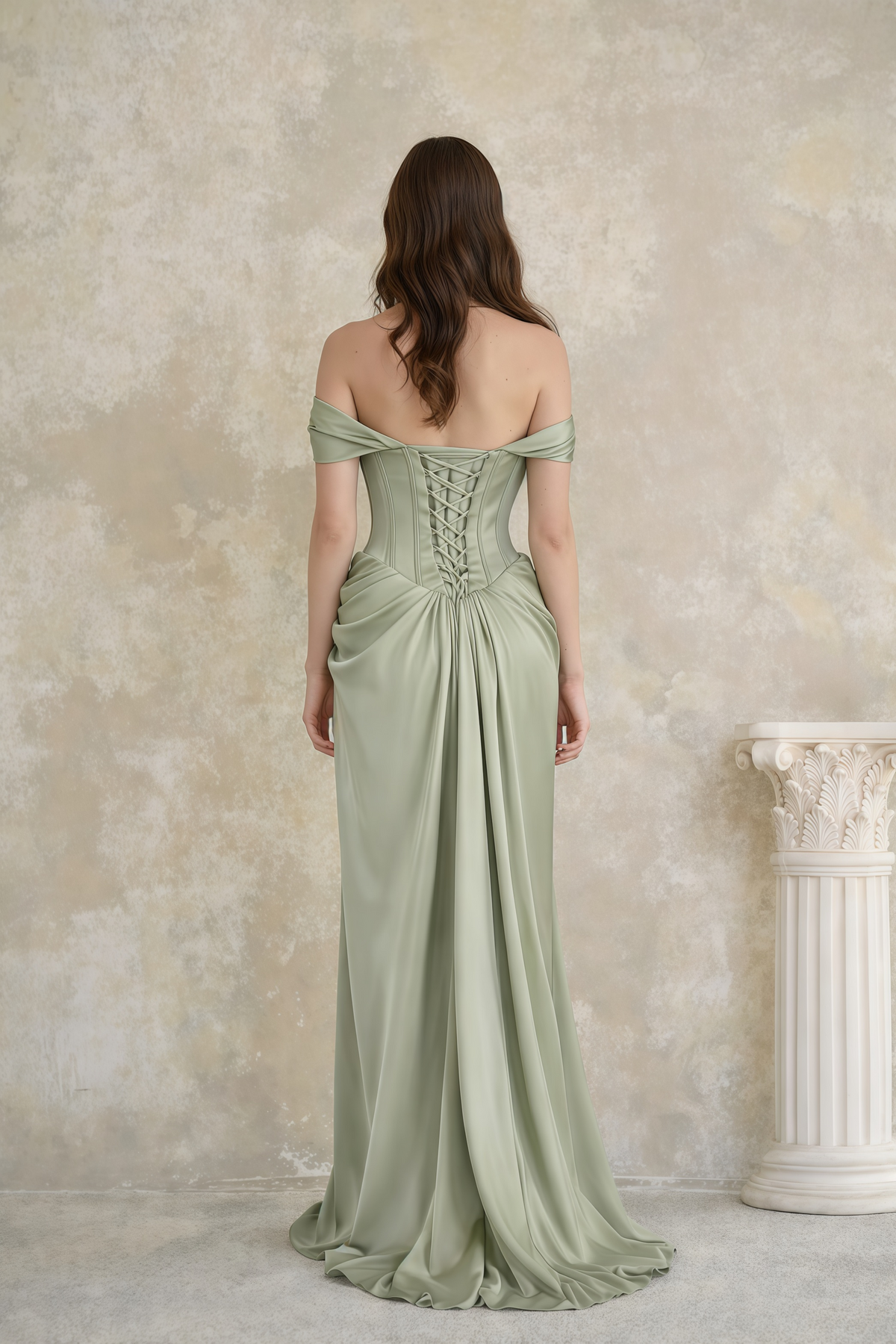 Mariella Green Halterneck Corset Maxi Gown (Final Sale-US Only)