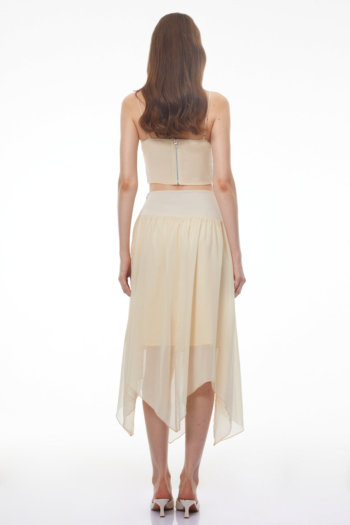 Maryam Neutrals Sequin Top & Asymmetrical Skirt Set