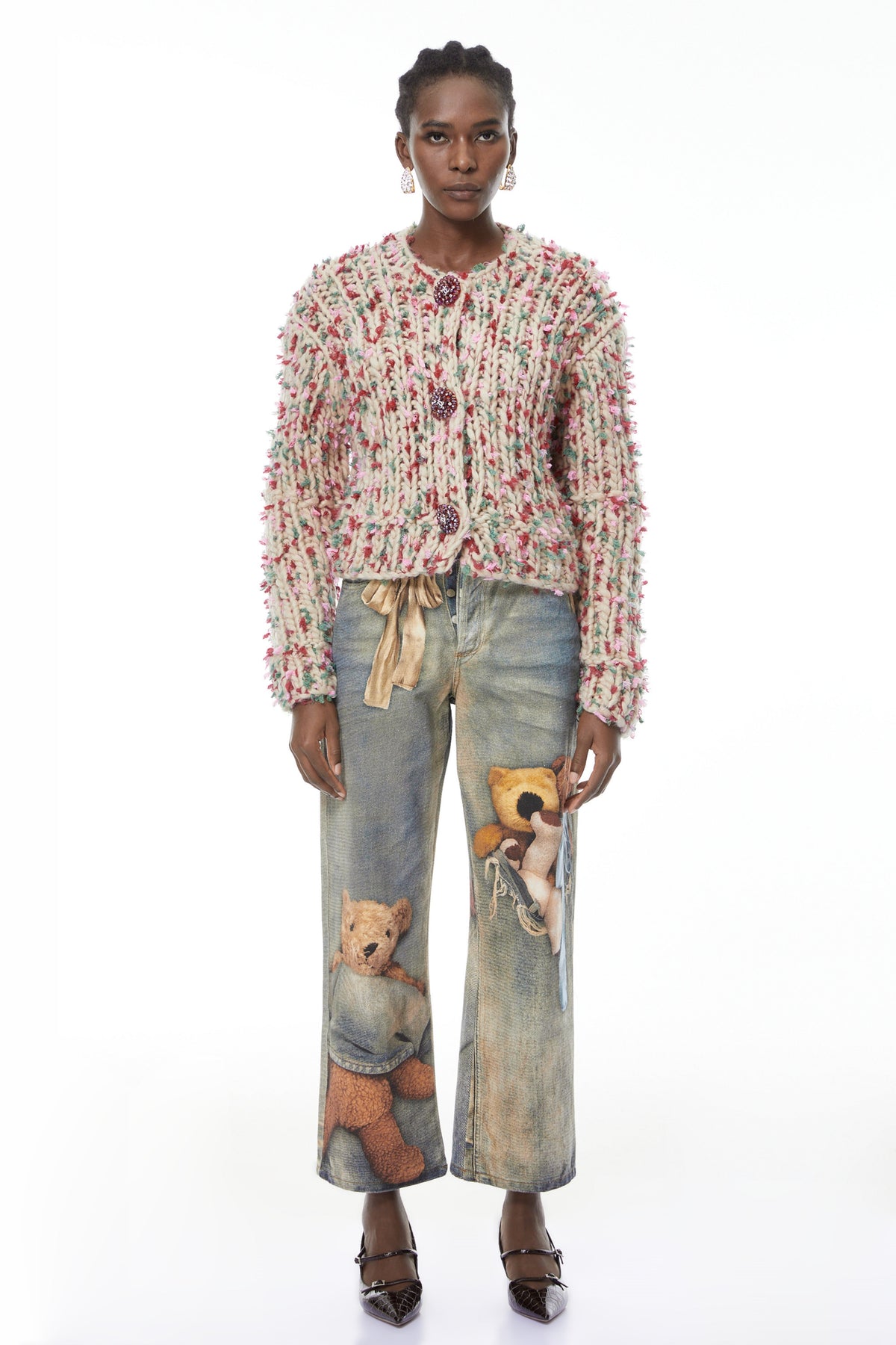 Mélisande Neutral Floral Knit Sweater (Final Sale)