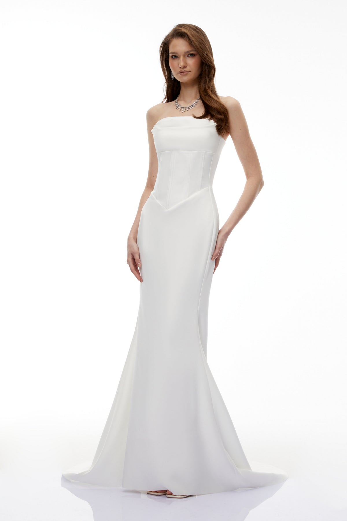 Mirewen White Off Shoulder Corset Maxi Dress