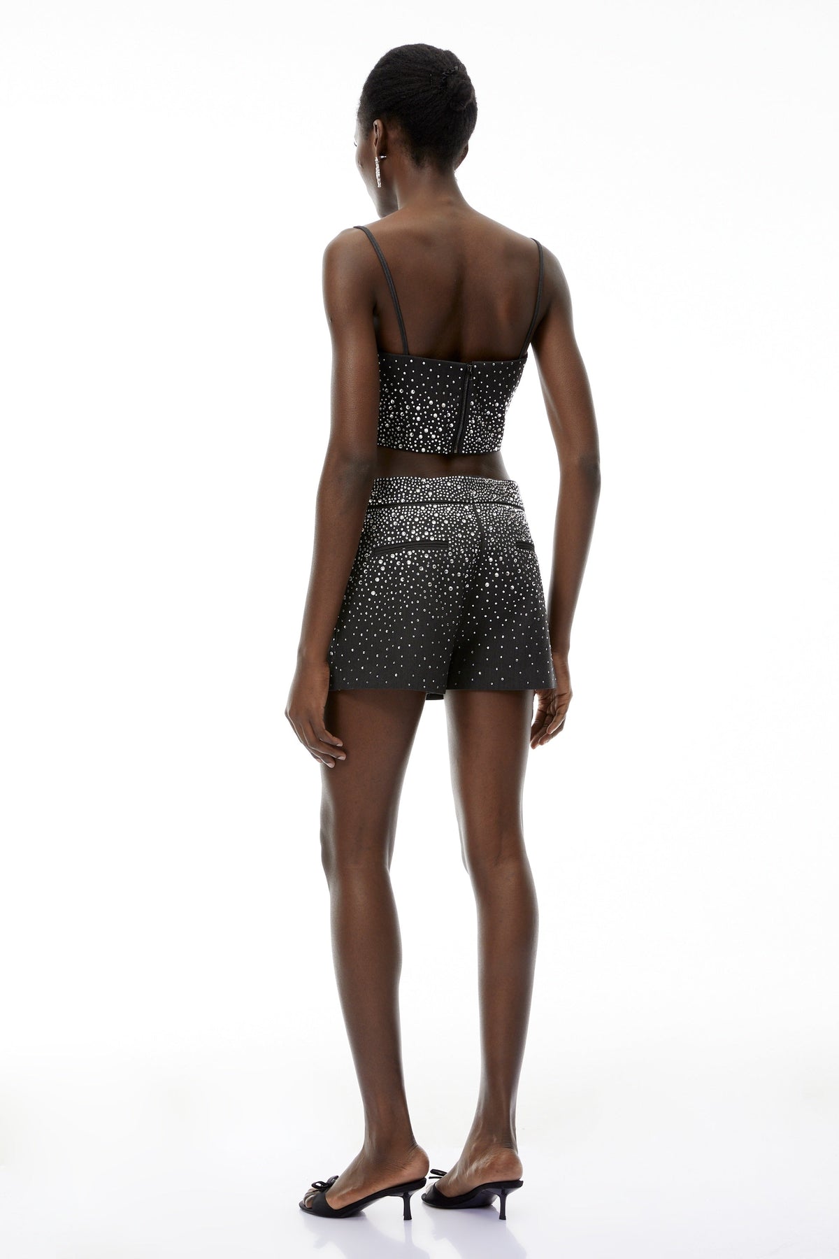 Nicola Grey Fully Embellished Shorts (Final Sale)