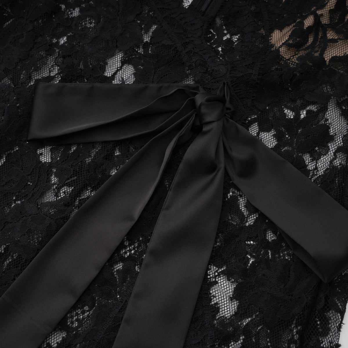 Olesya Black Semi Sheer Lace Maxi Dress