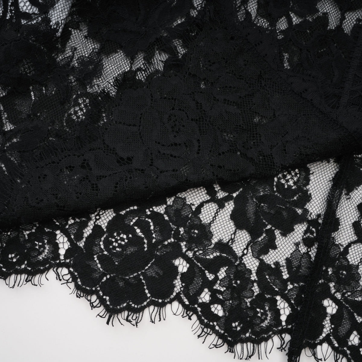 Olesya Black Semi Sheer Lace Maxi Dress