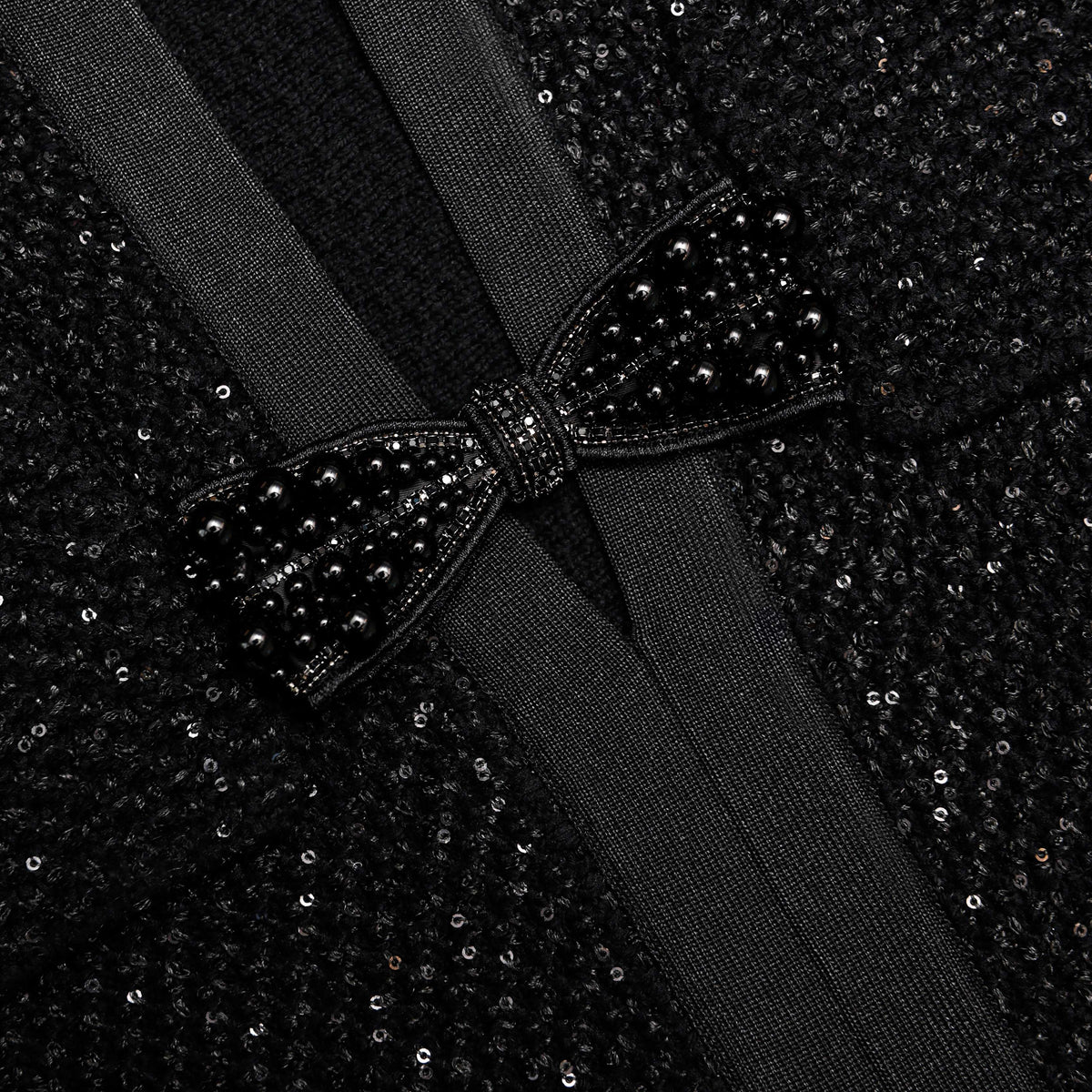Black Sequin Knit Top