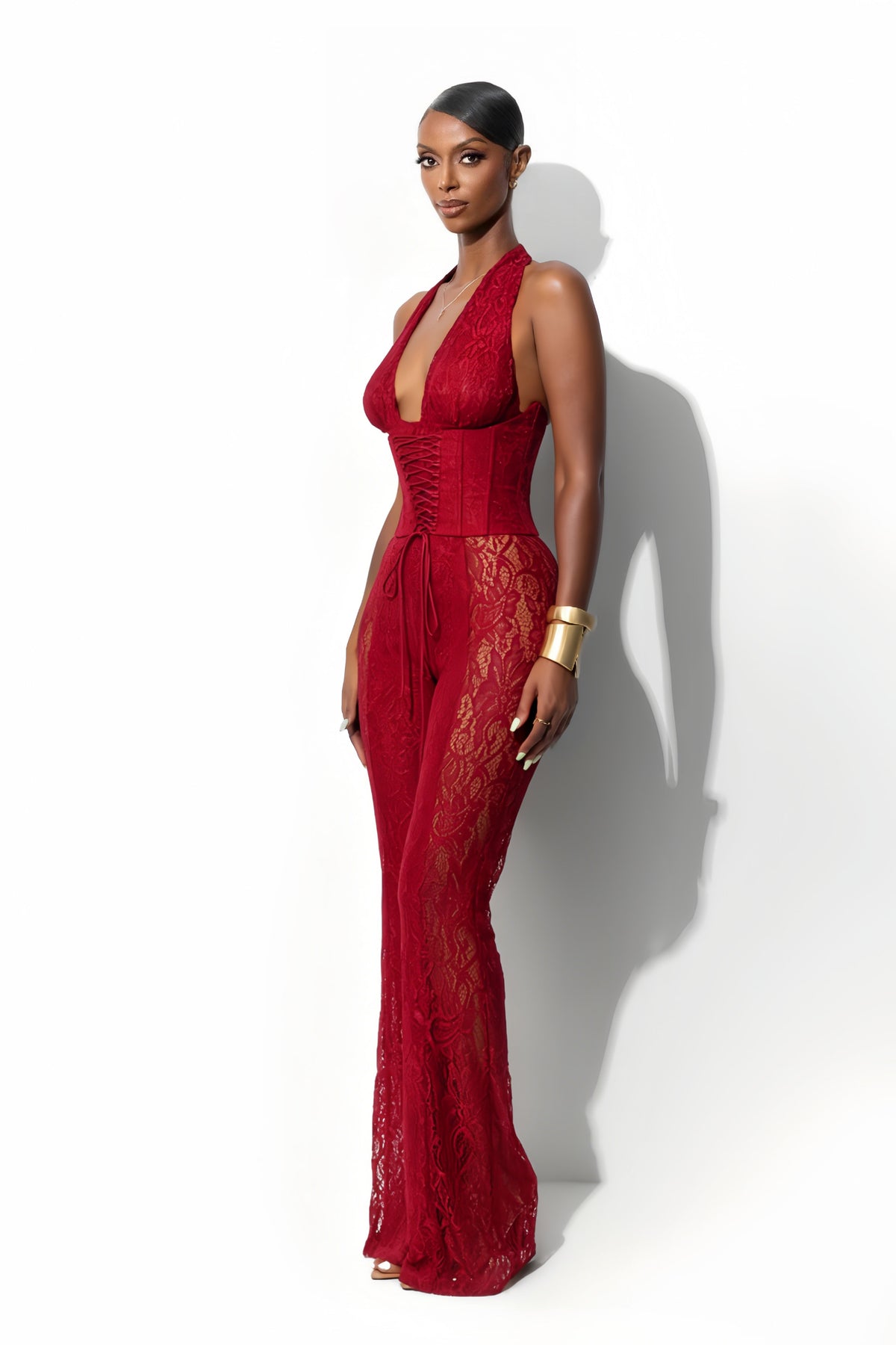 Rosalind Lace Corset Jumpsuit (Final Sale-US Only)