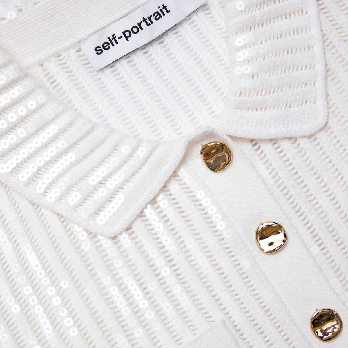 White Sequin Crochet Mini Dress