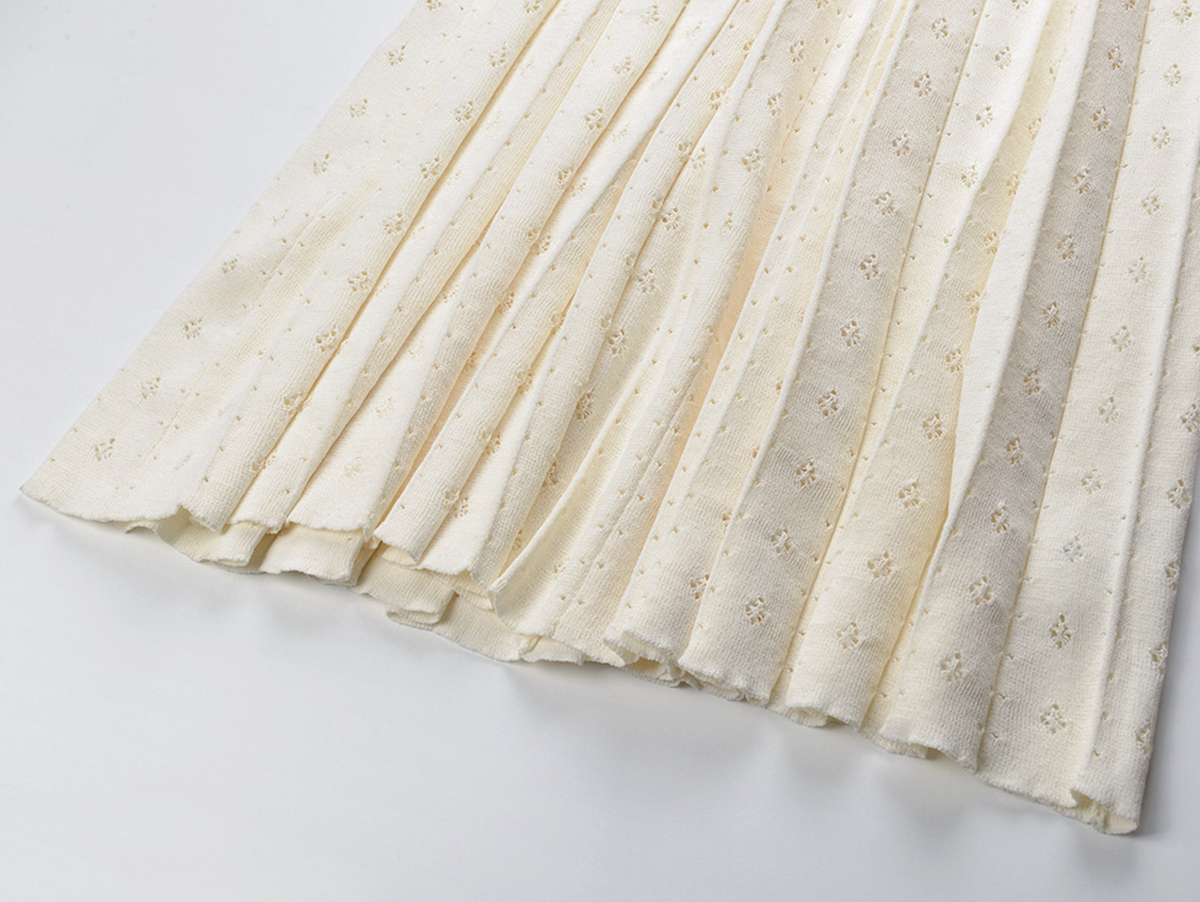 SANDRO Donatienne white faux-pearl knitted maxi dress - Beige