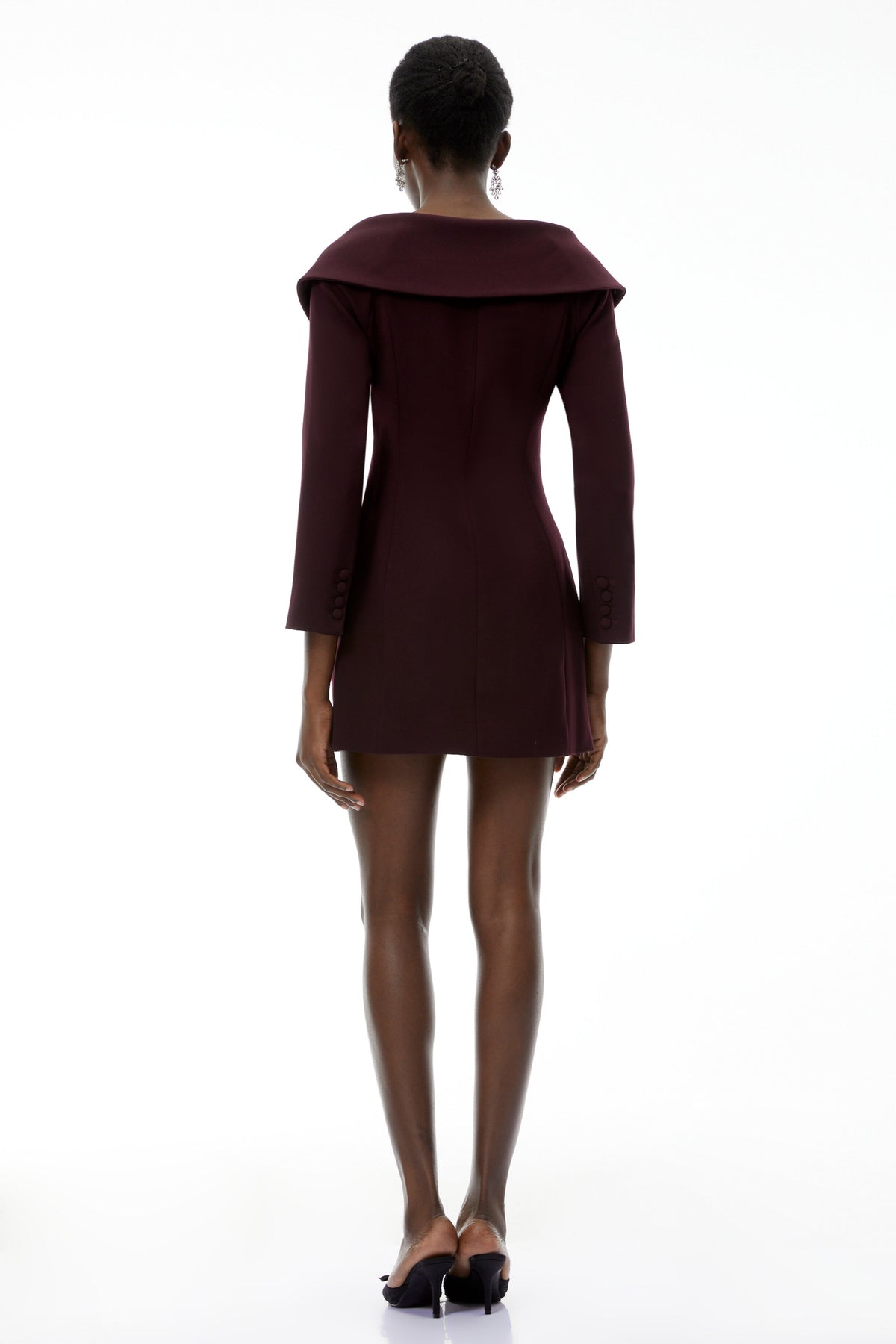 Seraphina Purple Off Shoulder Mini Dress with Lapels