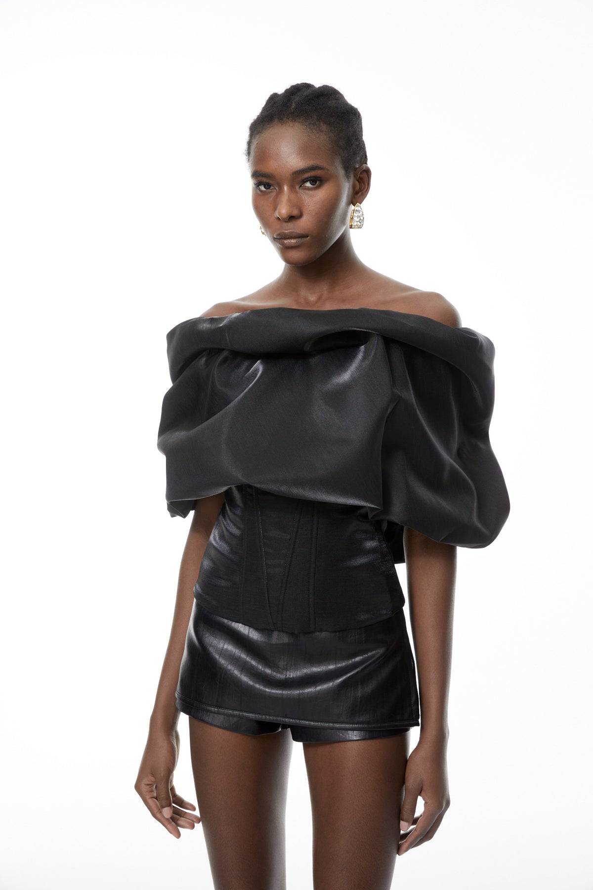 Ondina Black Off Shoulder Bubble Top