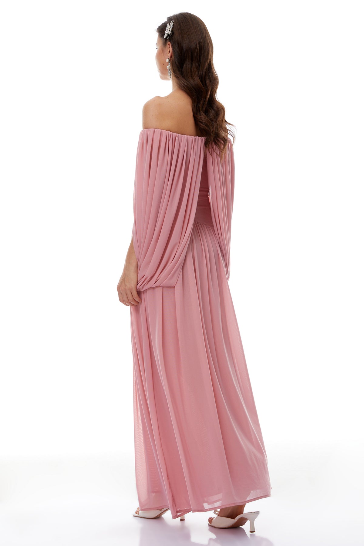 Suné Pink Cross Front Ruched Maxi Dress