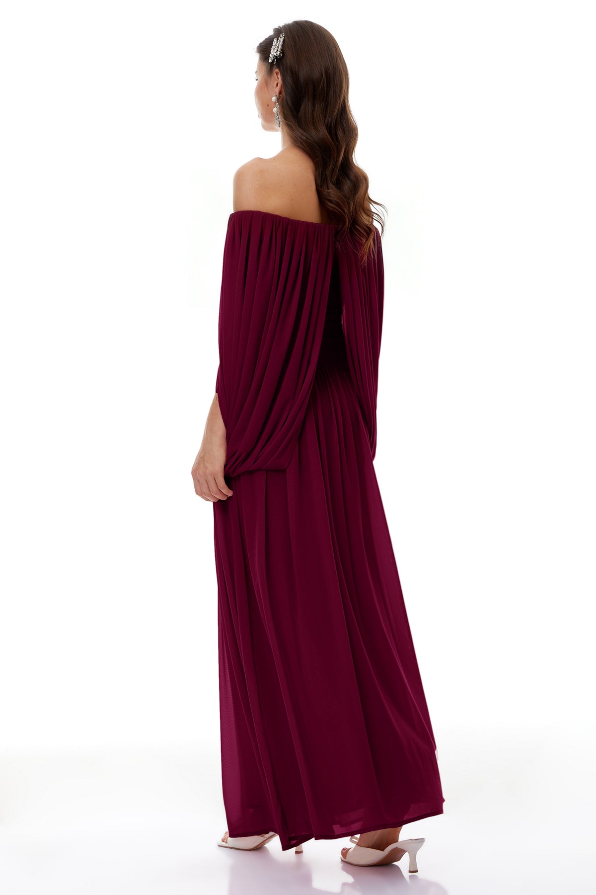 Suné Red Cross Front Ruched Maxi Dress