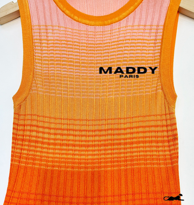 ANDREA Gradient Knitted Maxi Dress Tie-dye - Orange