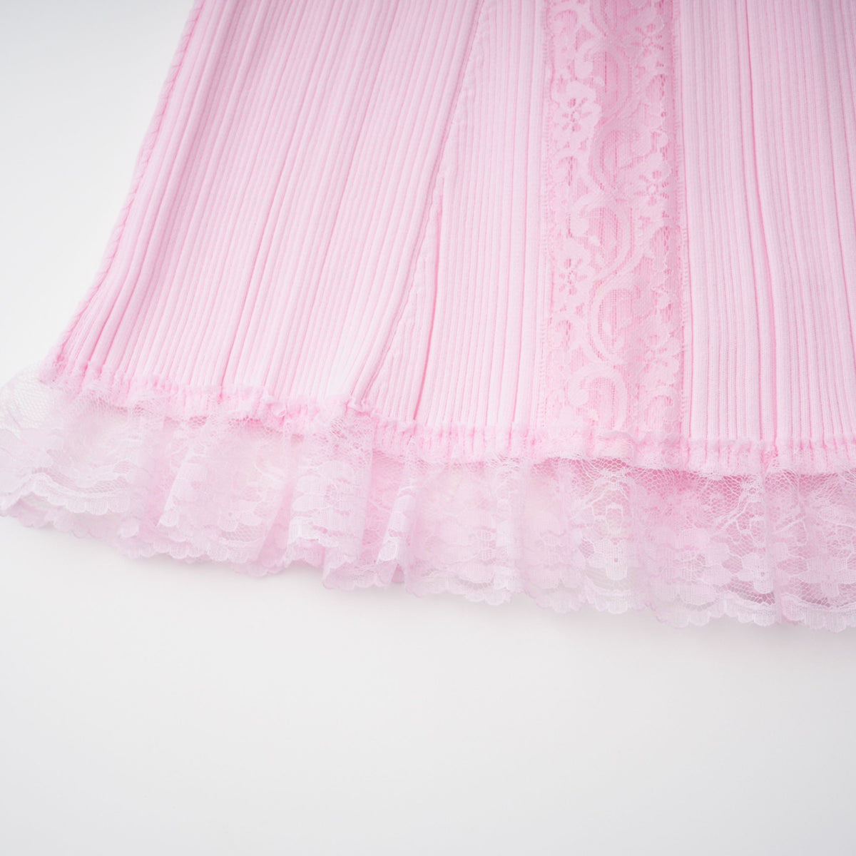 Thalya Pink Lace Trim Knit Midi Dress (Final Sale-US Only)