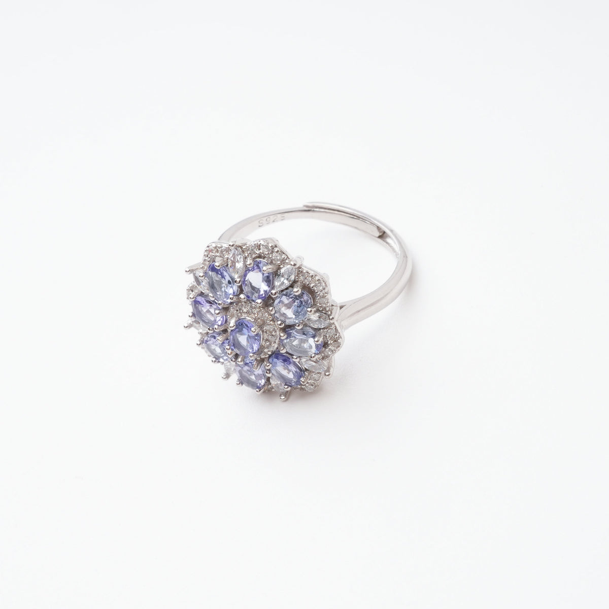 Tiphaine Lavender Tanzanite Cluster Sterling Silver Ring