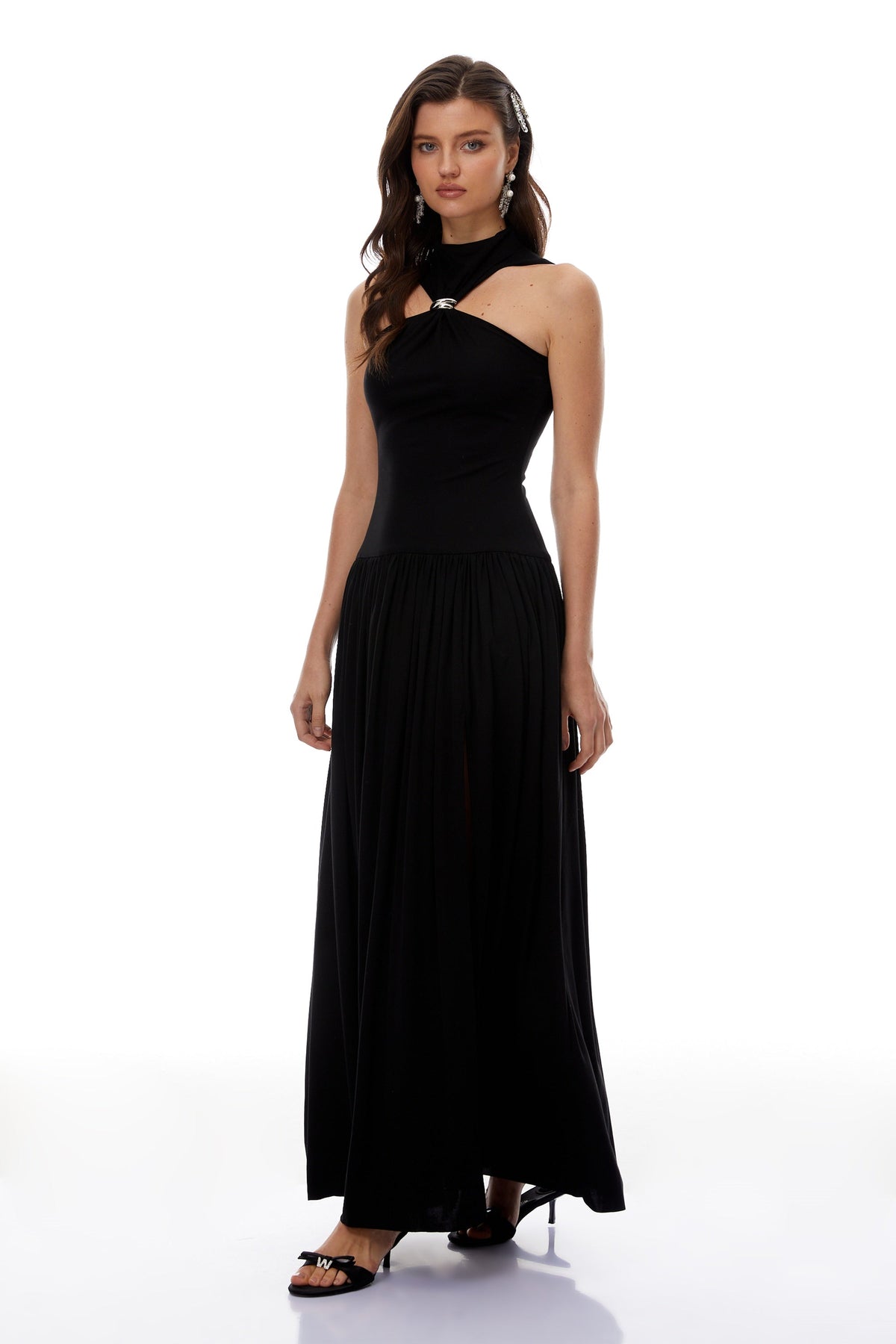 Tomás BlackBlack Halterneck Maxi Dress