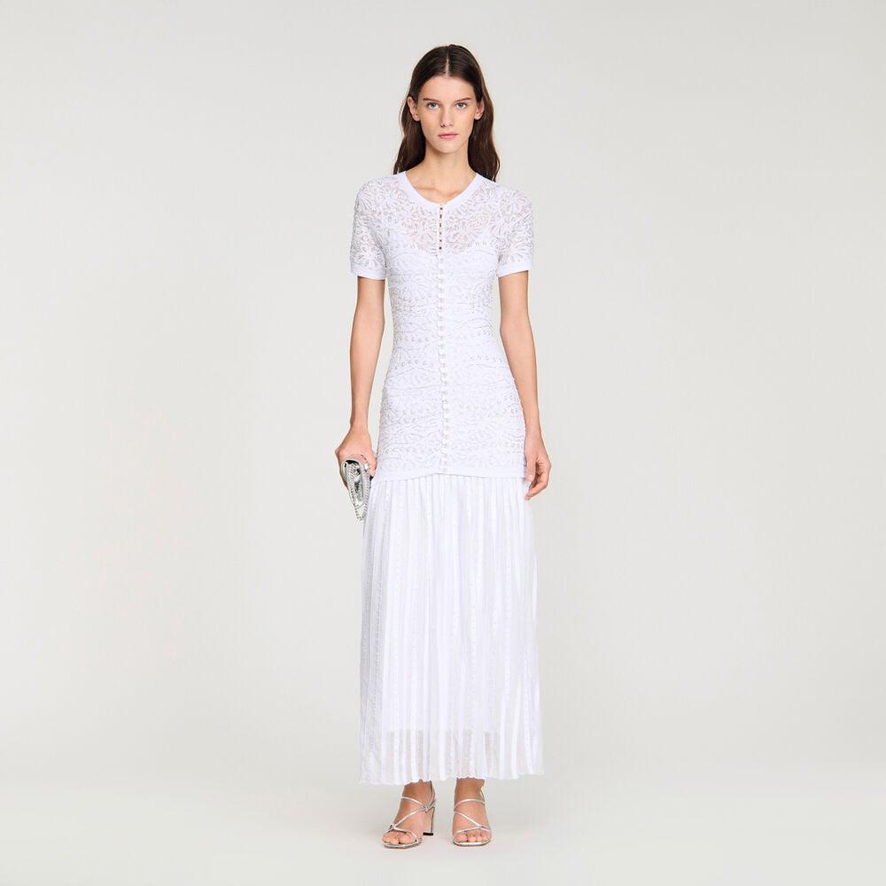 Sandro Levana beaded knit maxi dress
- Light Blue