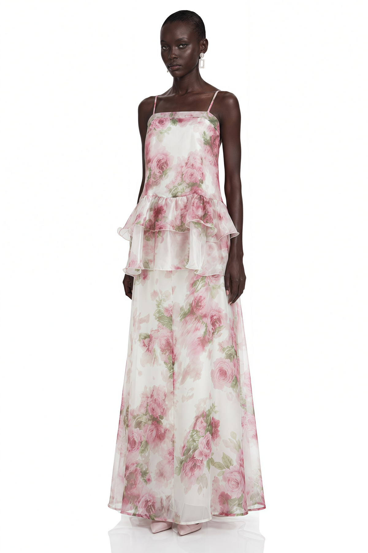 Willa Pink Floral Print Ruffled Top & Skirt Set