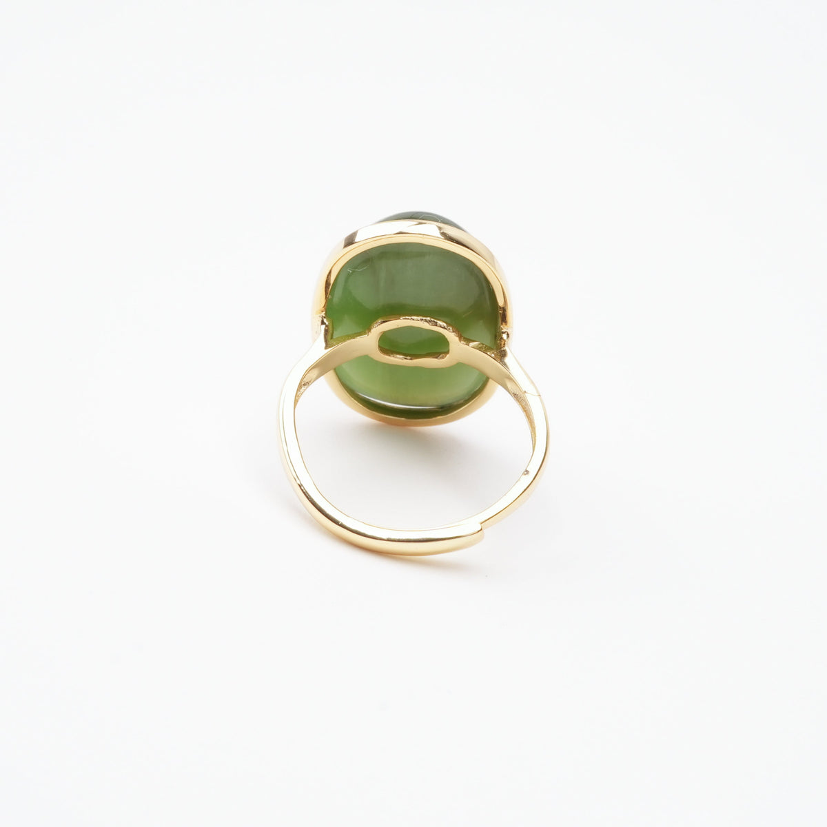 Yvonne Green Jasper Oval Cabochon Gold Plated Ring