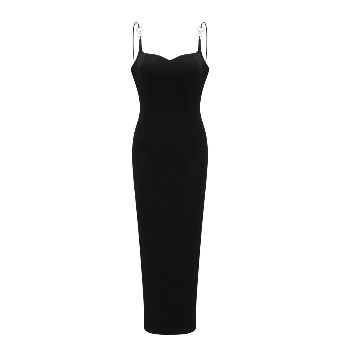 Ailbhe black bustier midi dress