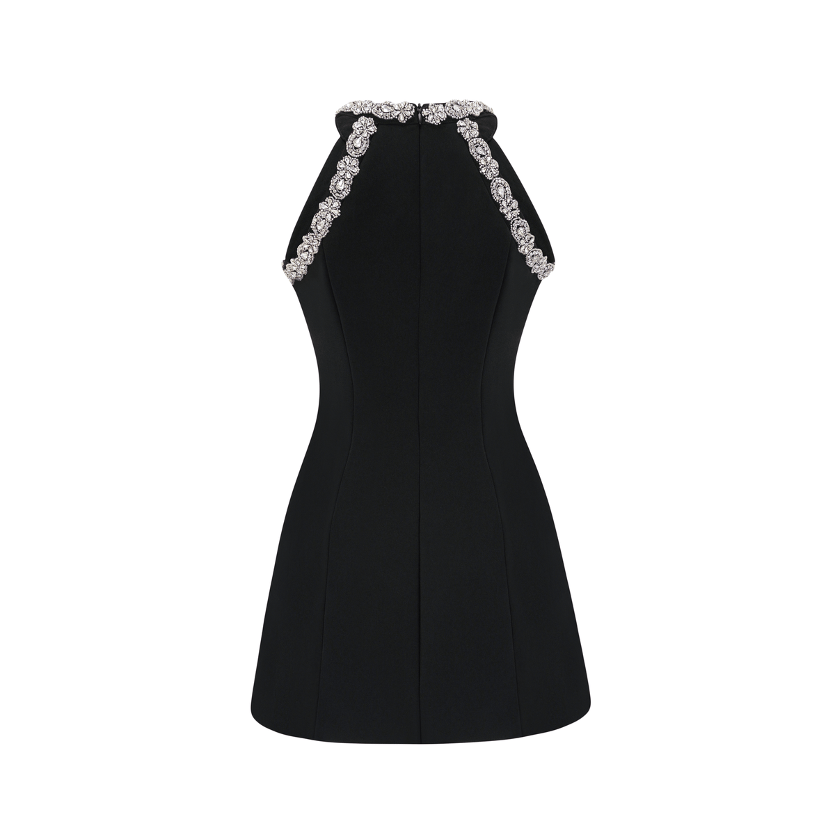 Babette crystal-embellished black mini dress - Black