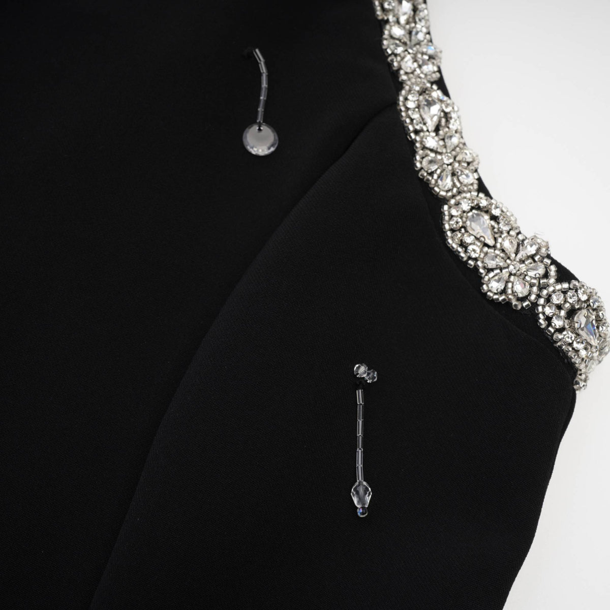 Babette Black Crystal Embellished Mini Dress (Final Sale-US Only)