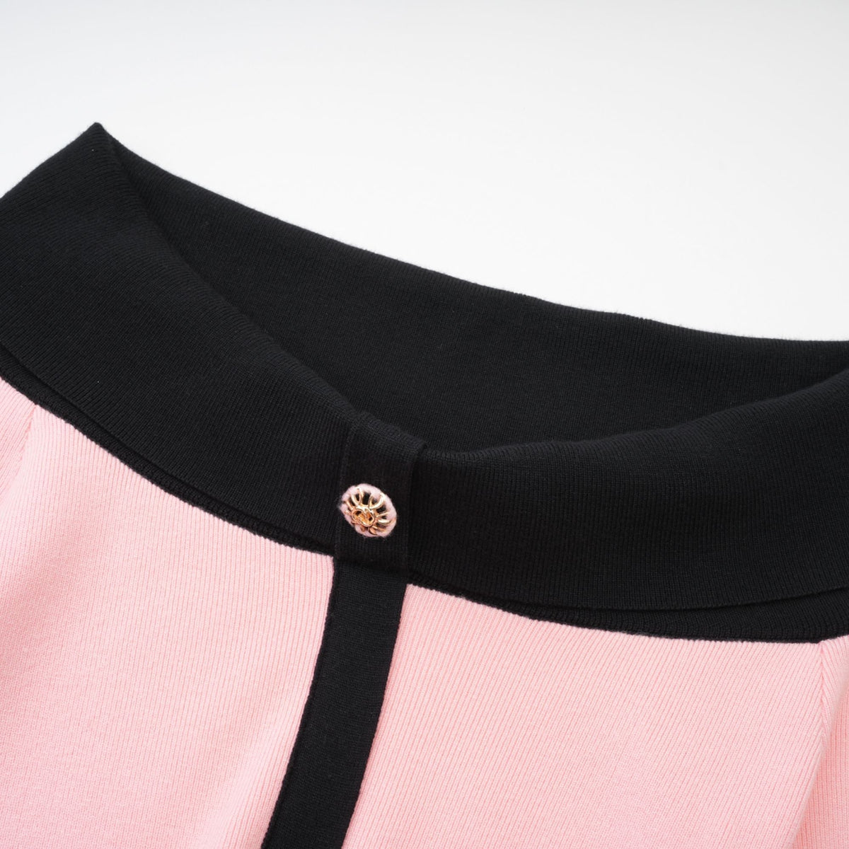 Delphine pink-black knitted mini dress