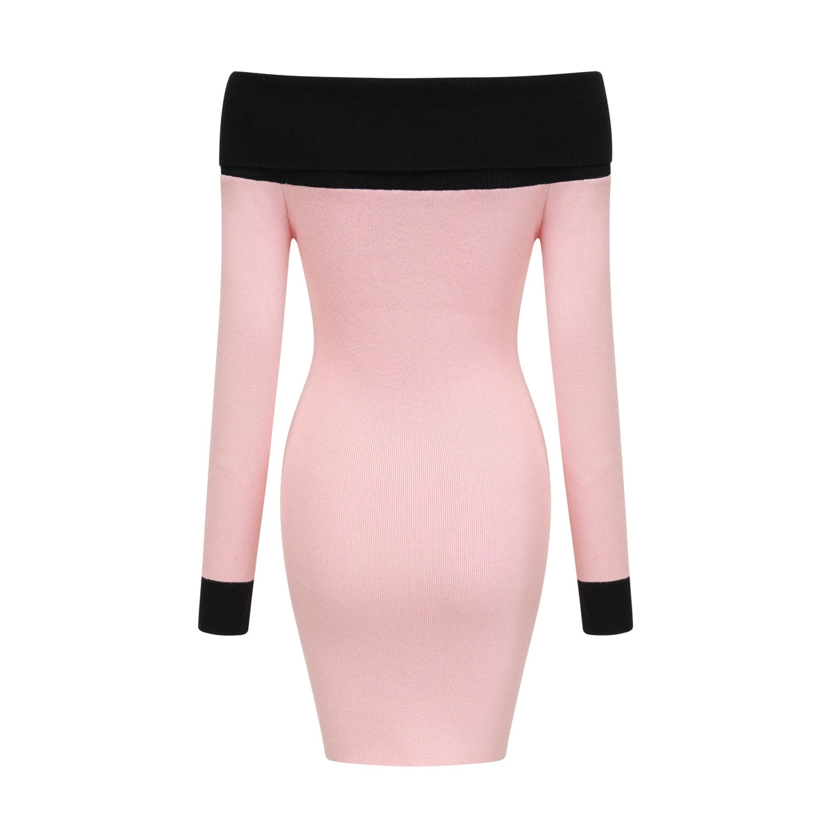 Delphine pink-black knitted mini dress