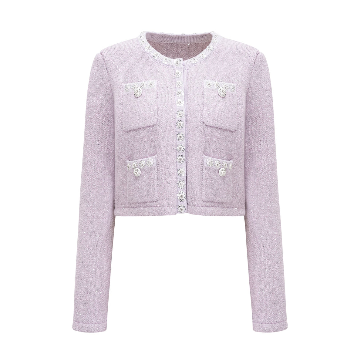 Fabienne purple sequin-detail jacket & skirt matching set (Final Sale-US Only)