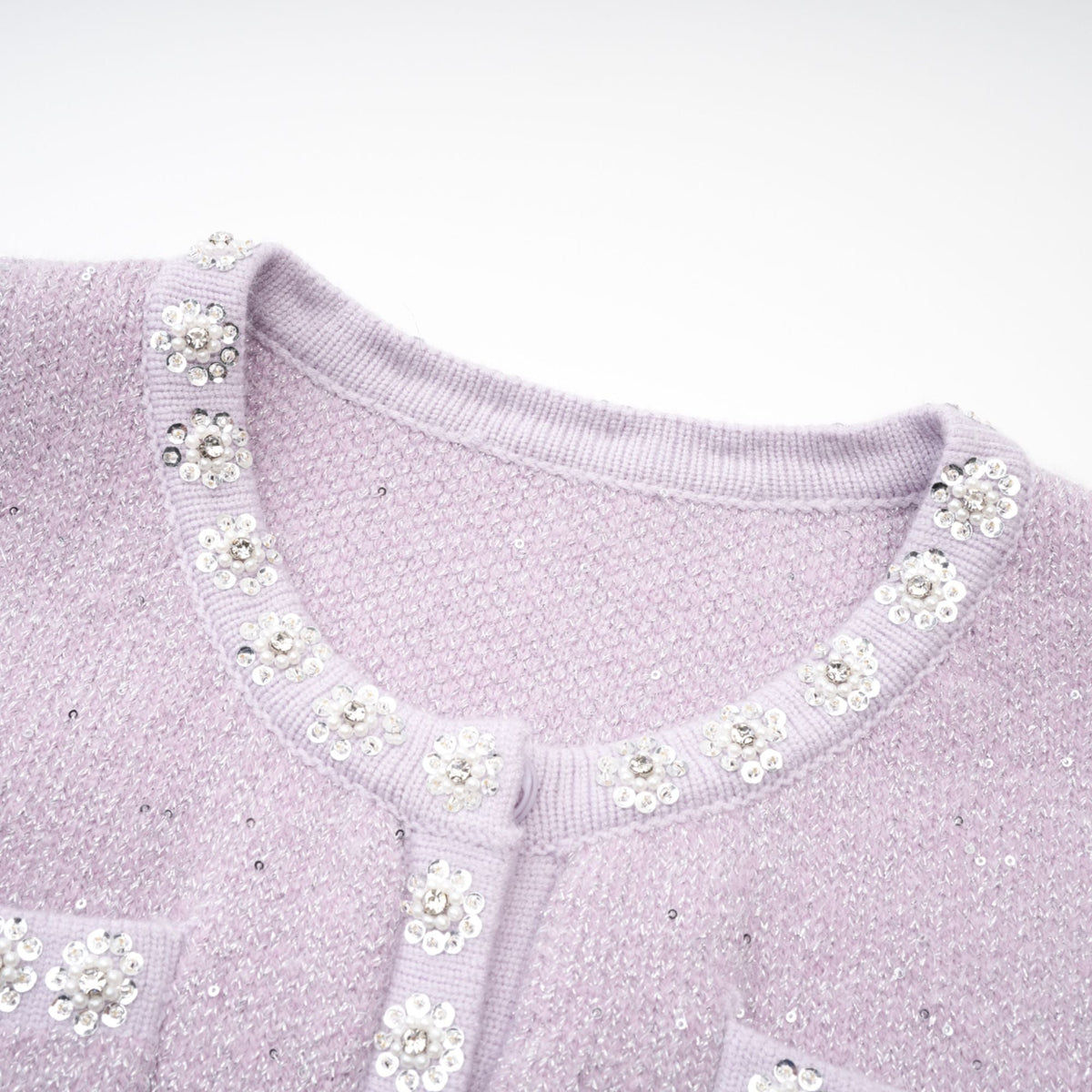 Fabienne purple sequin-detail jacket & skirt matching set (Final Sale-US Only)
