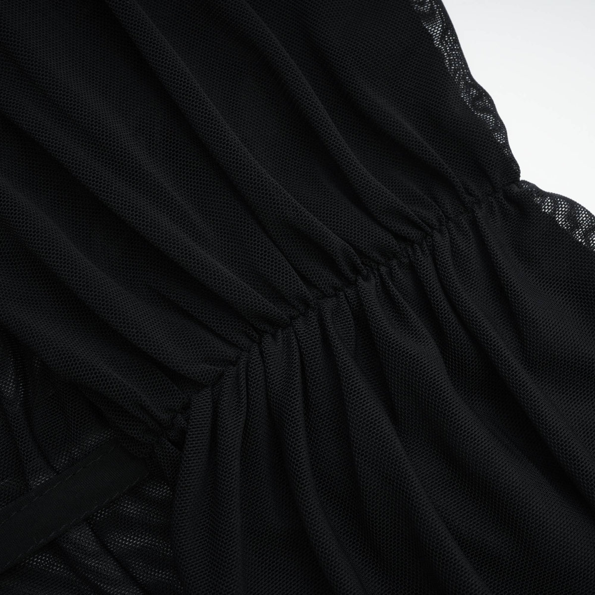 Guinevere black sheer asymmetrical midi dress