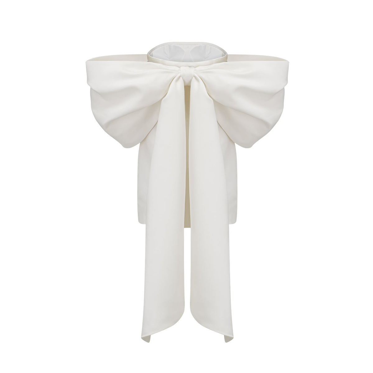 Hélène white oversize-bow mini dress (Final Sale-US Only)