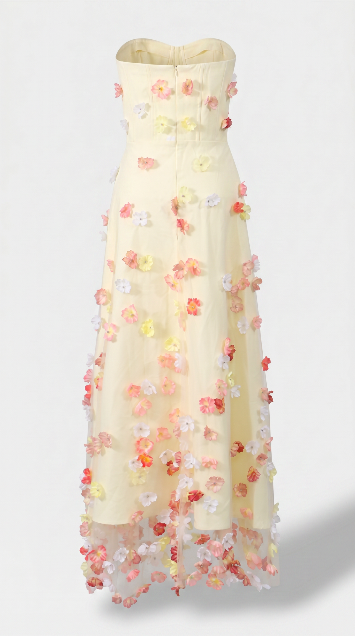 Zora - Strapless 3D Floral Tulle Maxi Gown