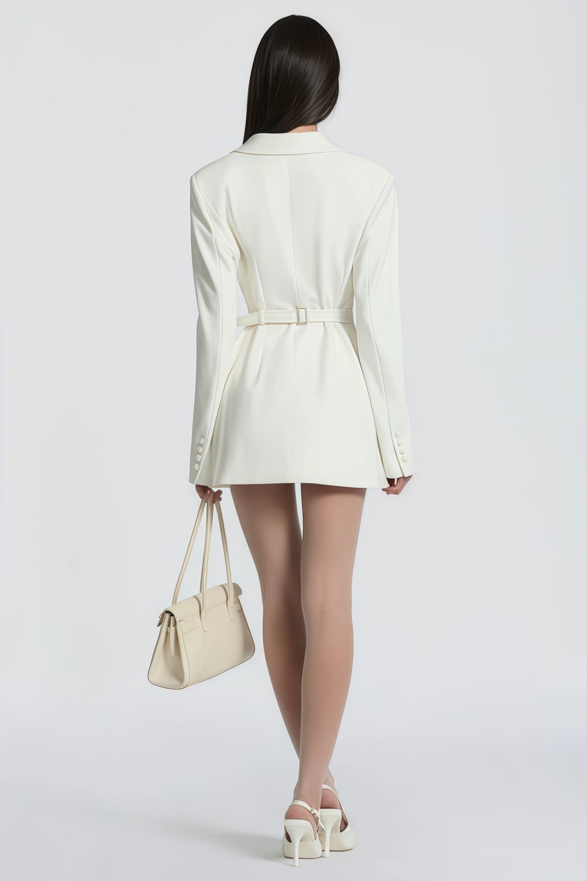 Osanne White Double Breasted Blazer Mini Dress (Final Sale-US Only)