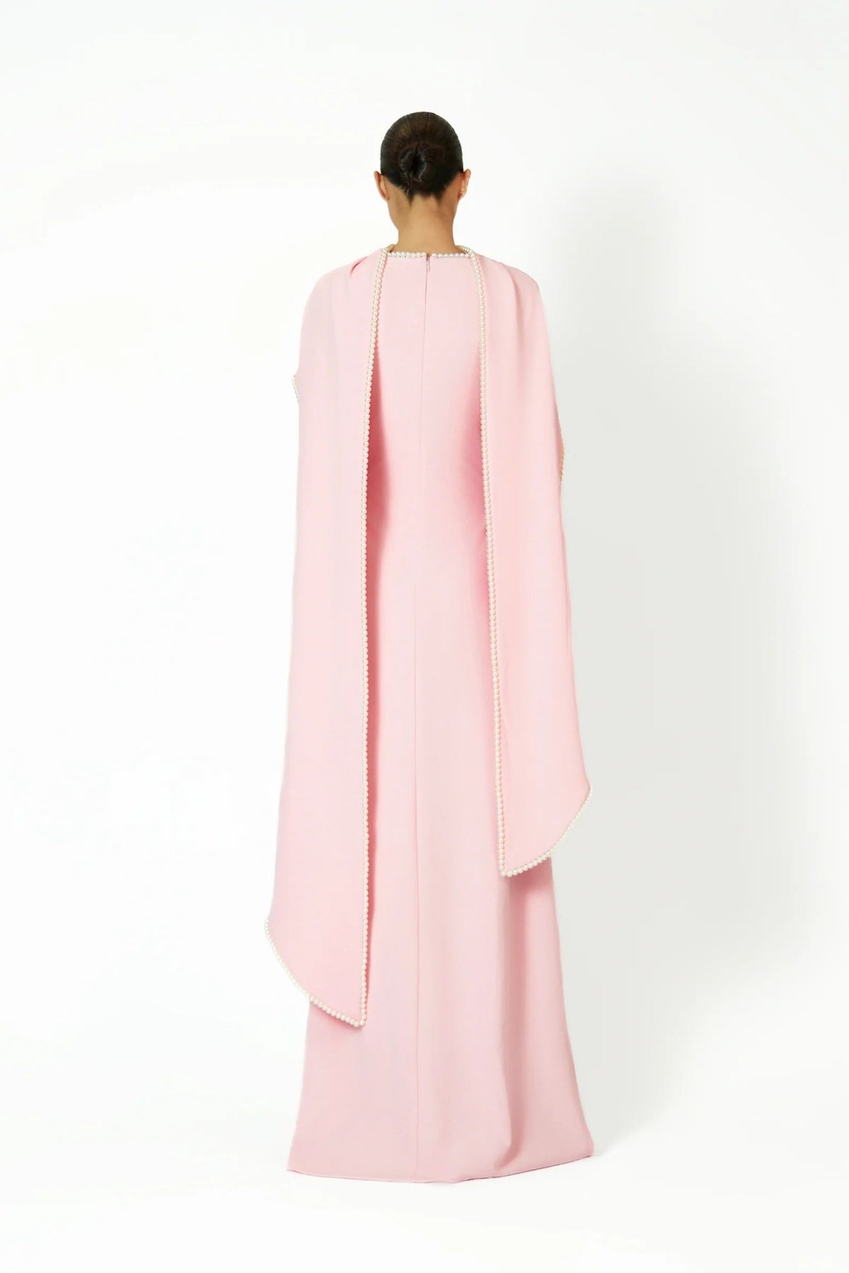 Piroska Pink Pearl Trim Shawl Detail Maxi Dress (Final Sale-US Only)