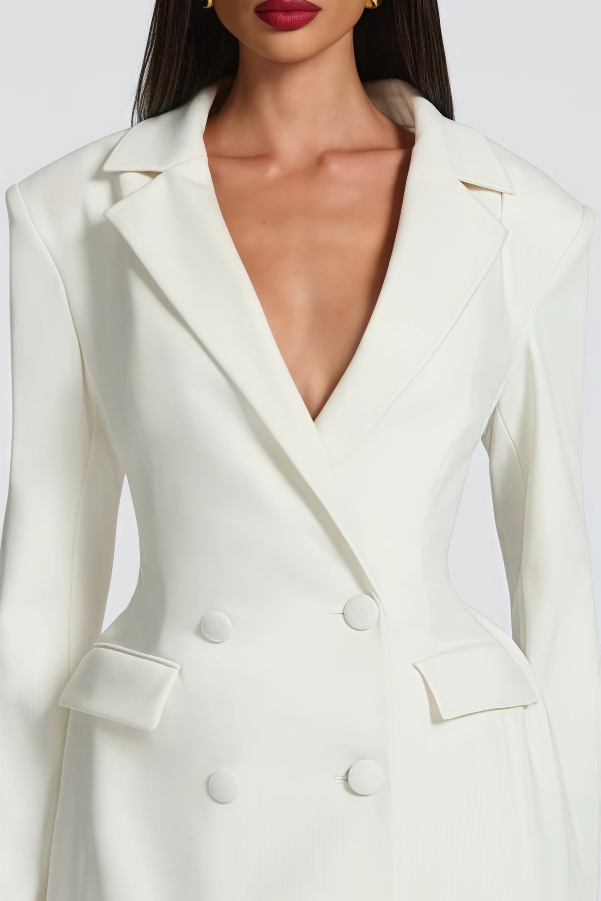 Osanne White Double Breasted Blazer Mini Dress (Final Sale-US Only)