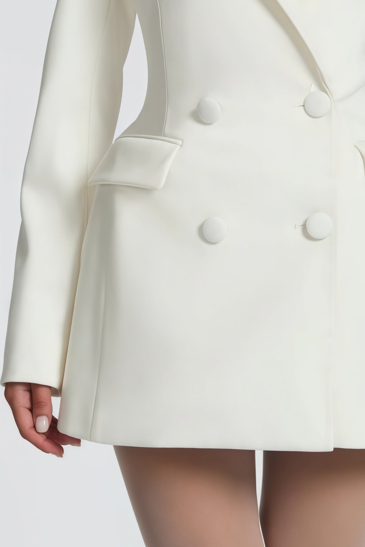 Osanne White Double Breasted Blazer Mini Dress (Final Sale-US Only)