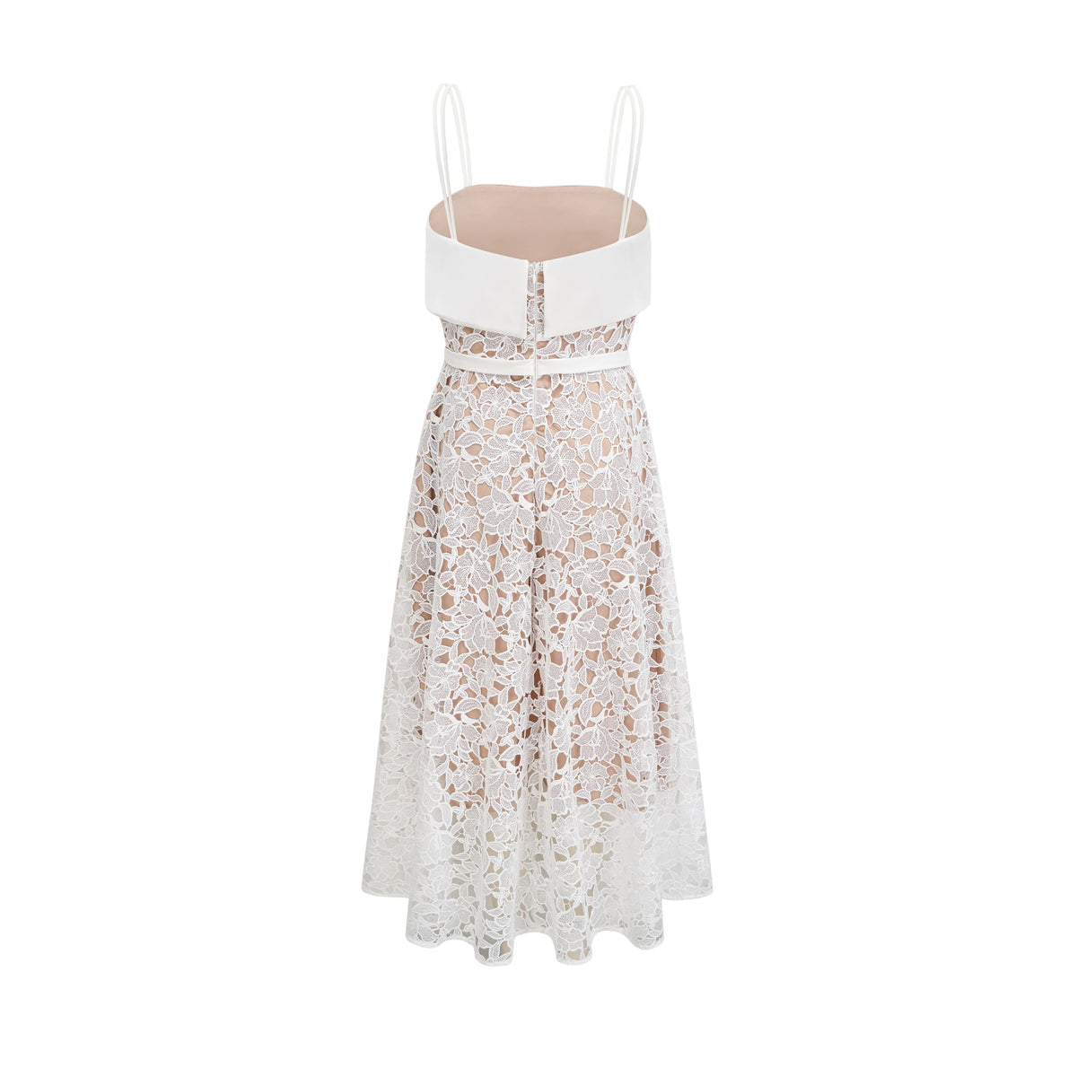 Jorvilda white pierced midi dress