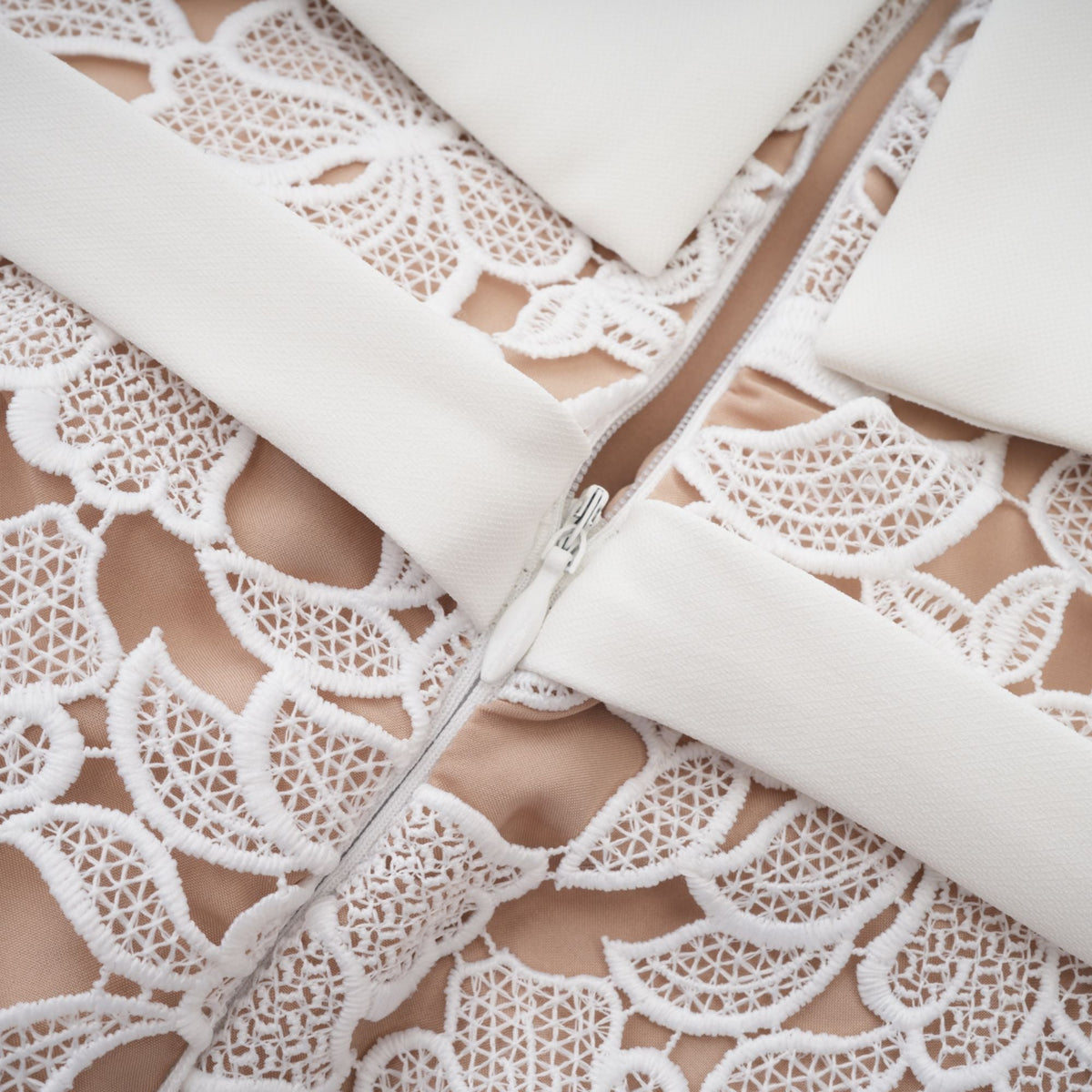Jorvilda white pierced midi dress