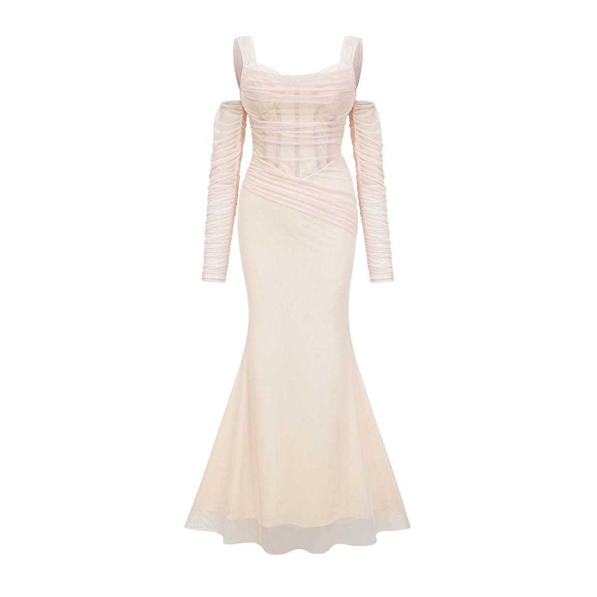 Laurianne white bustier-style midi dress