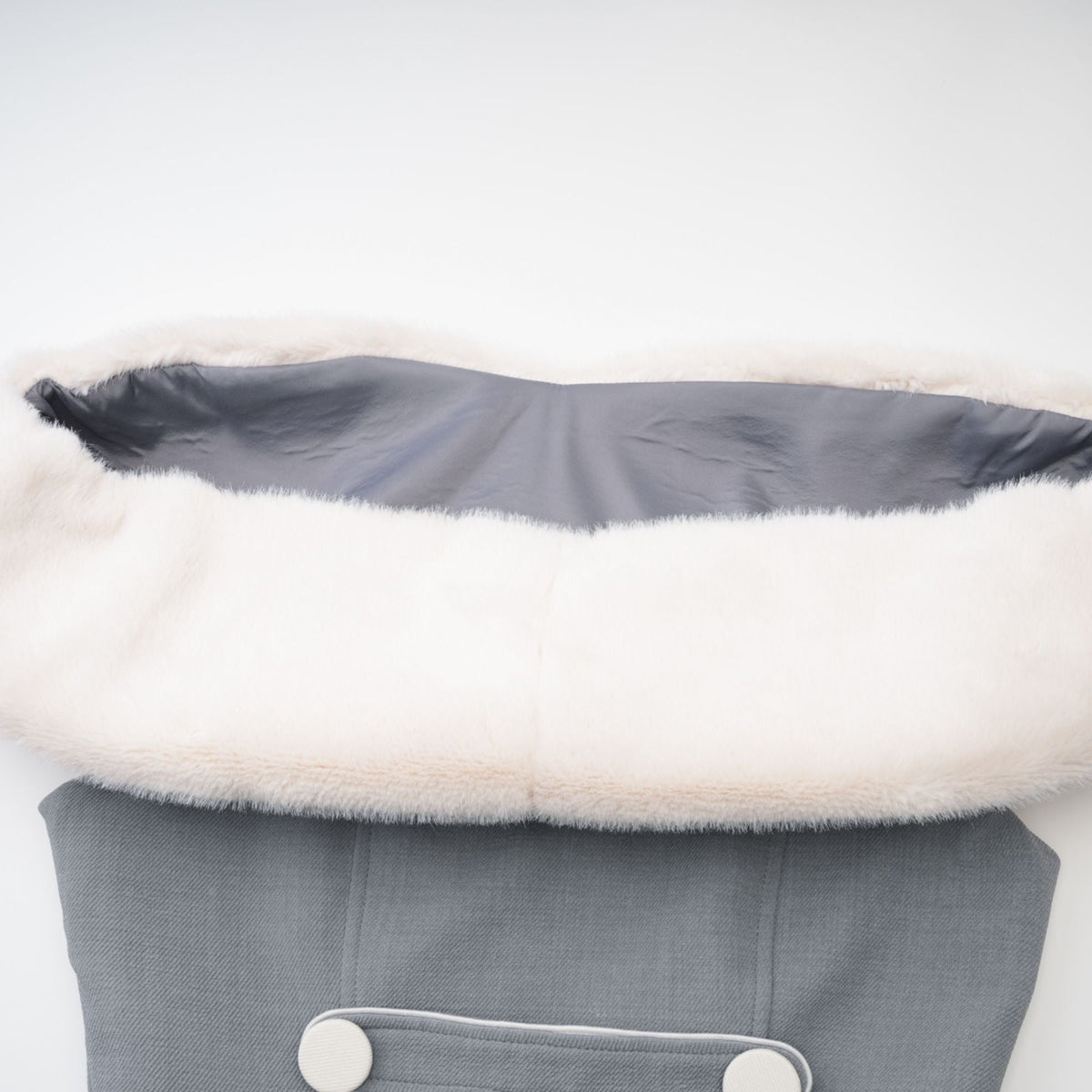 Lina grey faux-fur mini dress