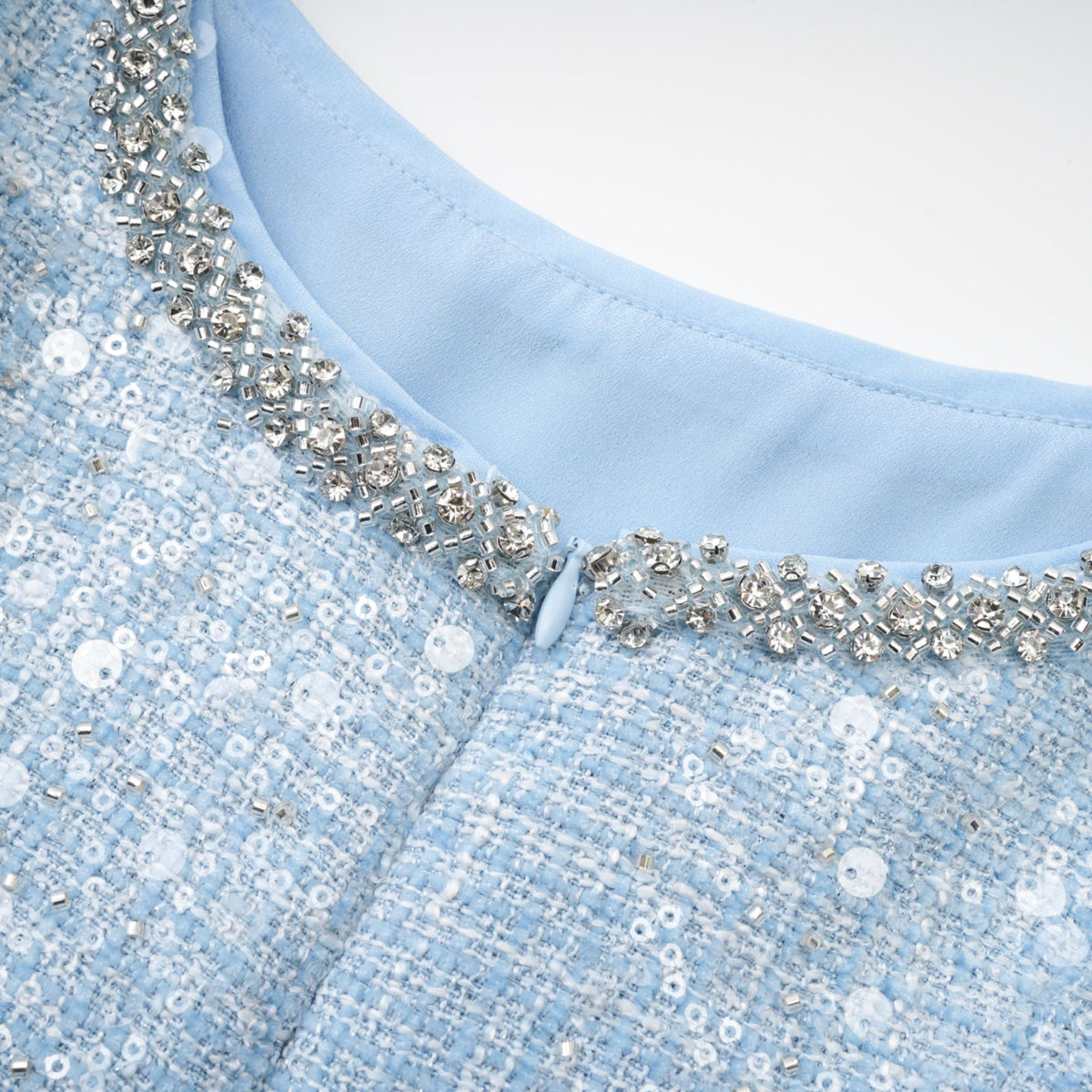 Manon blue tweed sequined mini dress